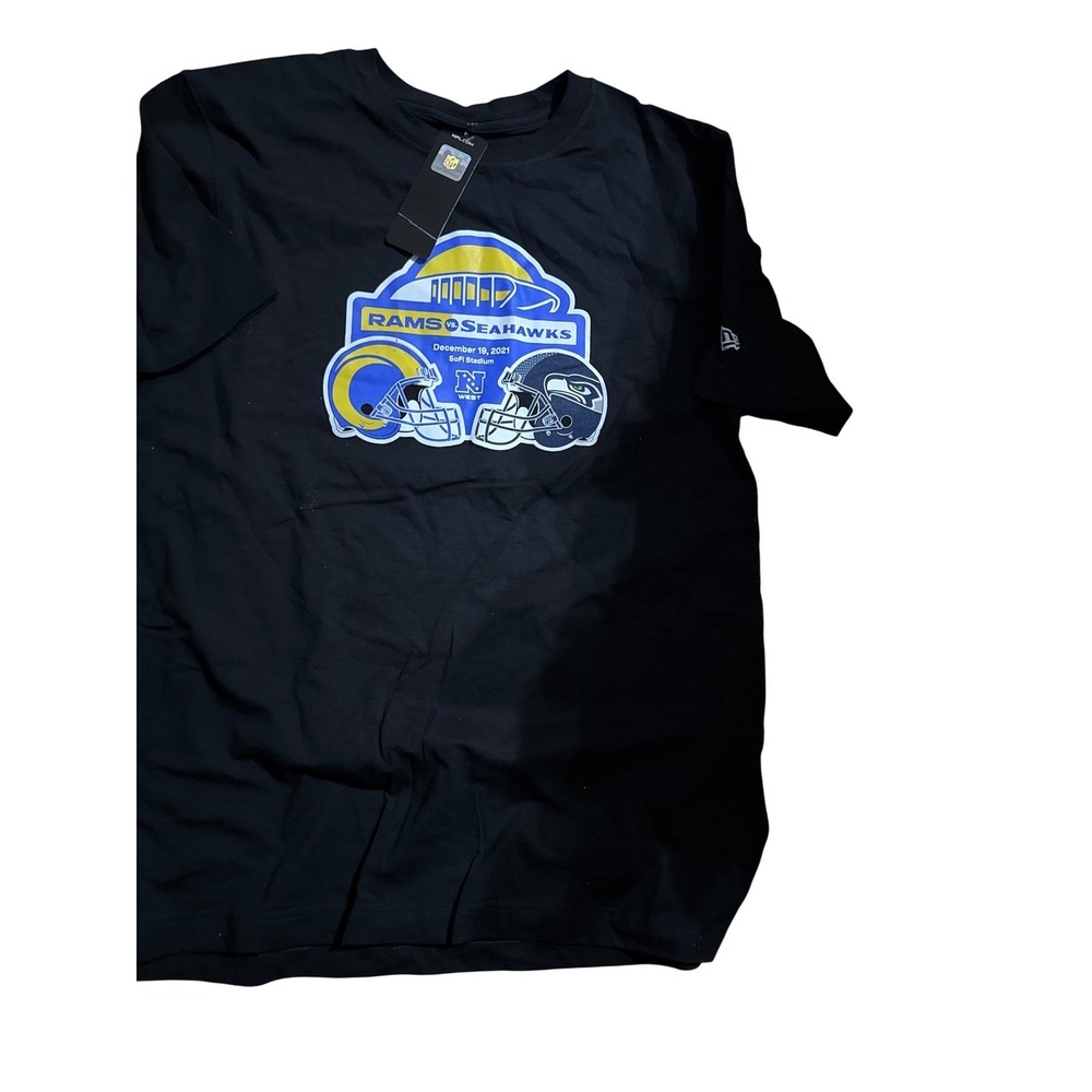 New Era NFL Rams vs Seahawks SoFi Stadium Dec 19 2021 Matchup T-Shirt Black Mens
